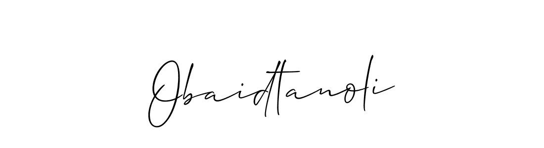 Create a beautiful signature design for name Obaidtanoli. With this signature (Allison_Script) fonts, you can make a handwritten signature for free. Obaidtanoli signature style 2 images and pictures png