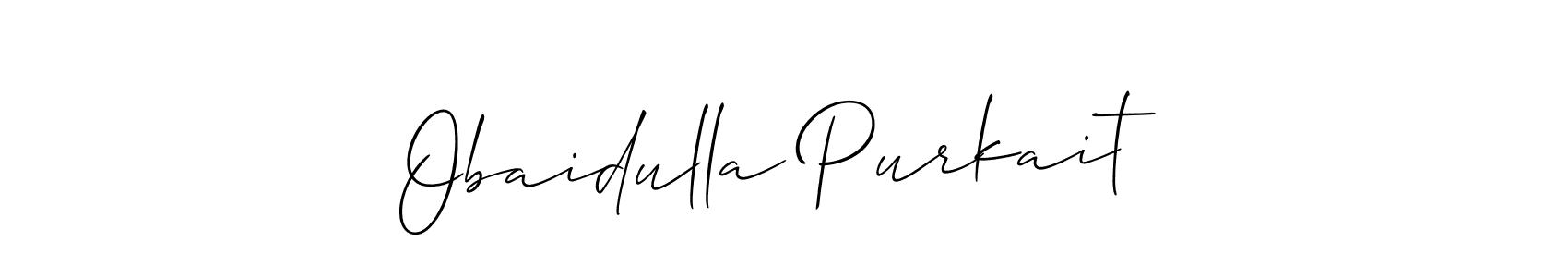 How to make Obaidulla Purkait signature? Allison_Script is a professional autograph style. Create handwritten signature for Obaidulla Purkait name. Obaidulla Purkait signature style 2 images and pictures png