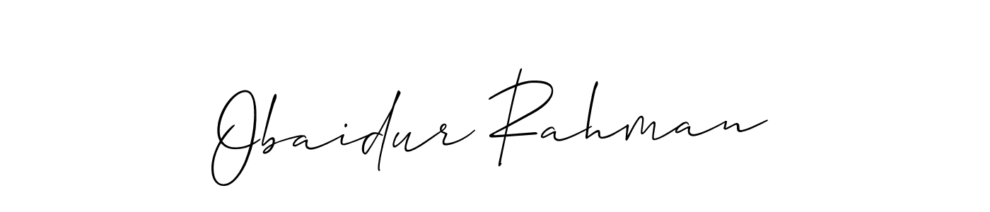 Create a beautiful signature design for name Obaidur Rahman. With this signature (Allison_Script) fonts, you can make a handwritten signature for free. Obaidur Rahman signature style 2 images and pictures png