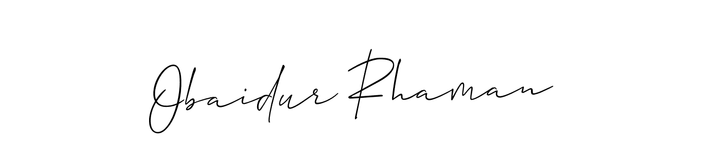 if you are searching for the best signature style for your name Obaidur Rhaman. so please give up your signature search. here we have designed multiple signature styles  using Allison_Script. Obaidur Rhaman signature style 2 images and pictures png