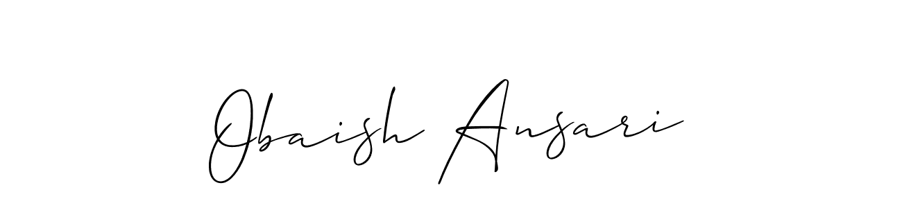 The best way (Allison_Script) to make a short signature is to pick only two or three words in your name. The name Obaish Ansari include a total of six letters. For converting this name. Obaish Ansari signature style 2 images and pictures png