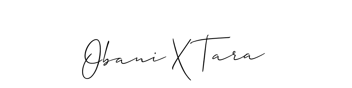 The best way (Allison_Script) to make a short signature is to pick only two or three words in your name. The name Obani X Tara include a total of six letters. For converting this name. Obani X Tara signature style 2 images and pictures png