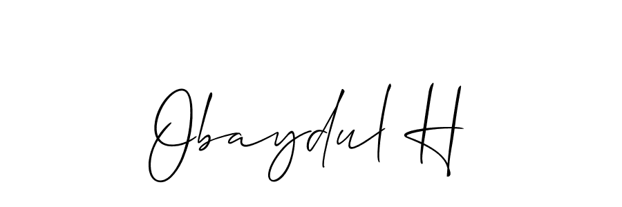 Make a beautiful signature design for name Obaydul H. With this signature (Allison_Script) style, you can create a handwritten signature for free. Obaydul H signature style 2 images and pictures png