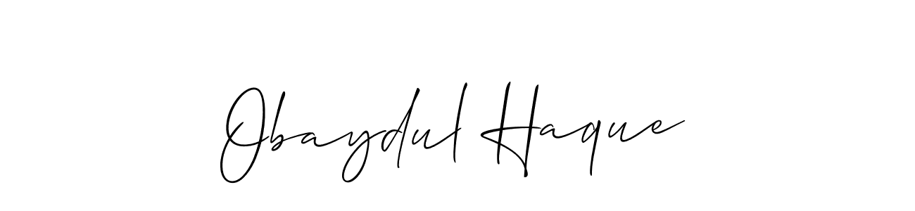 Use a signature maker to create a handwritten signature online. With this signature software, you can design (Allison_Script) your own signature for name Obaydul Haque. Obaydul Haque signature style 2 images and pictures png