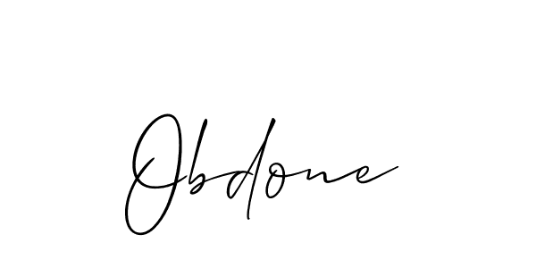 It looks lik you need a new signature style for name Obdone. Design unique handwritten (Allison_Script) signature with our free signature maker in just a few clicks. Obdone signature style 2 images and pictures png