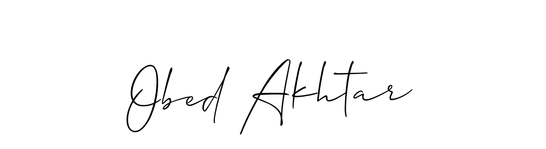 Make a beautiful signature design for name Obed Akhtar. With this signature (Allison_Script) style, you can create a handwritten signature for free. Obed Akhtar signature style 2 images and pictures png
