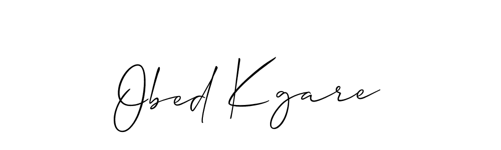 Use a signature maker to create a handwritten signature online. With this signature software, you can design (Allison_Script) your own signature for name Obed Kgare. Obed Kgare signature style 2 images and pictures png