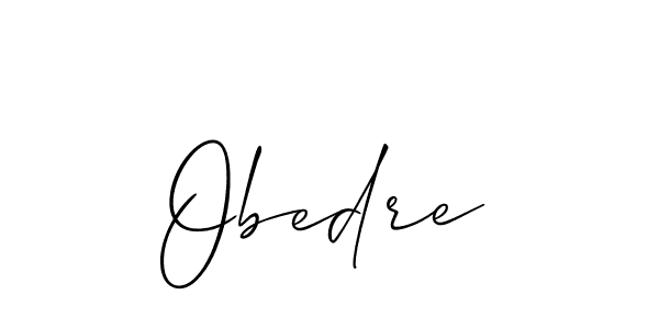 Use a signature maker to create a handwritten signature online. With this signature software, you can design (Allison_Script) your own signature for name Obedre. Obedre signature style 2 images and pictures png