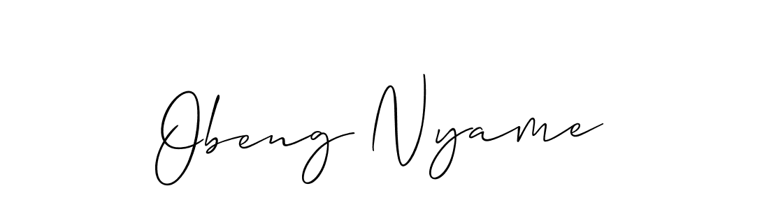 Also You can easily find your signature by using the search form. We will create Obeng Nyame name handwritten signature images for you free of cost using Allison_Script sign style. Obeng Nyame signature style 2 images and pictures png