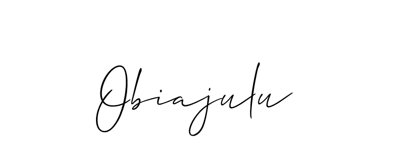 Make a beautiful signature design for name Obiajulu. With this signature (Allison_Script) style, you can create a handwritten signature for free. Obiajulu signature style 2 images and pictures png