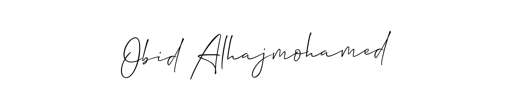 How to make Obid Alhajmohamed name signature. Use Allison_Script style for creating short signs online. This is the latest handwritten sign. Obid Alhajmohamed signature style 2 images and pictures png