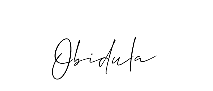 Design your own signature with our free online signature maker. With this signature software, you can create a handwritten (Allison_Script) signature for name Obidula. Obidula signature style 2 images and pictures png