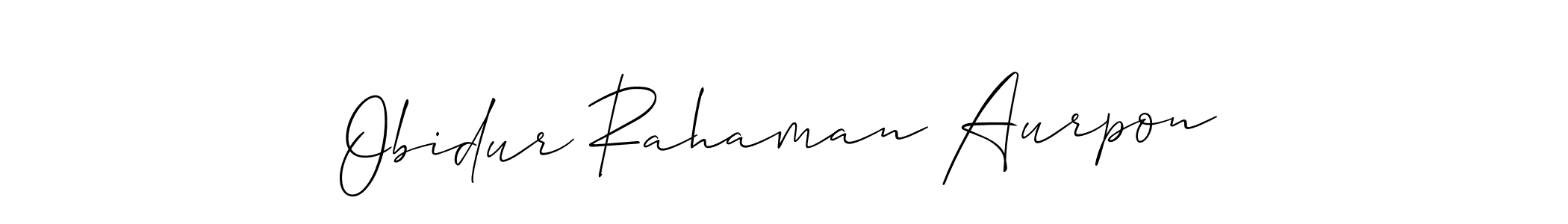 You should practise on your own different ways (Allison_Script) to write your name (Obidur Rahaman Aurpon) in signature. don't let someone else do it for you. Obidur Rahaman Aurpon signature style 2 images and pictures png