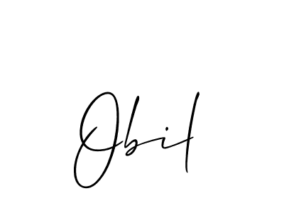 Make a beautiful signature design for name Obil. With this signature (Allison_Script) style, you can create a handwritten signature for free. Obil signature style 2 images and pictures png