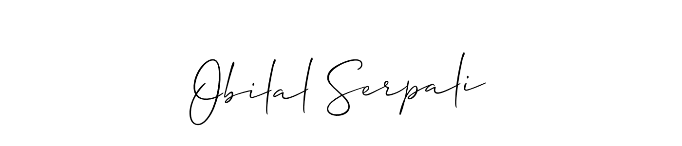 Use a signature maker to create a handwritten signature online. With this signature software, you can design (Allison_Script) your own signature for name Obilal Serpali. Obilal Serpali signature style 2 images and pictures png
