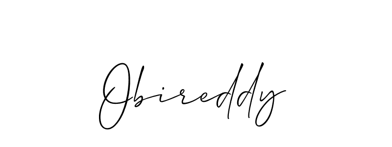 Design your own signature with our free online signature maker. With this signature software, you can create a handwritten (Allison_Script) signature for name Obireddy. Obireddy signature style 2 images and pictures png