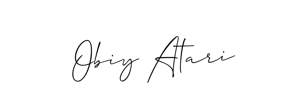 How to Draw Obiy Atari signature style? Allison_Script is a latest design signature styles for name Obiy Atari. Obiy Atari signature style 2 images and pictures png