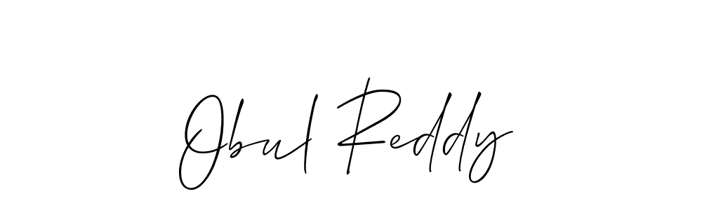 Design your own signature with our free online signature maker. With this signature software, you can create a handwritten (Allison_Script) signature for name Obul Reddy. Obul Reddy signature style 2 images and pictures png