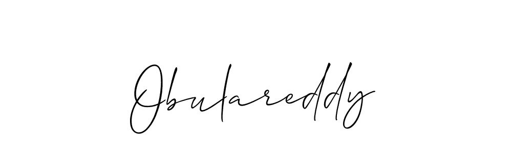 It looks lik you need a new signature style for name Obulareddy. Design unique handwritten (Allison_Script) signature with our free signature maker in just a few clicks. Obulareddy signature style 2 images and pictures png