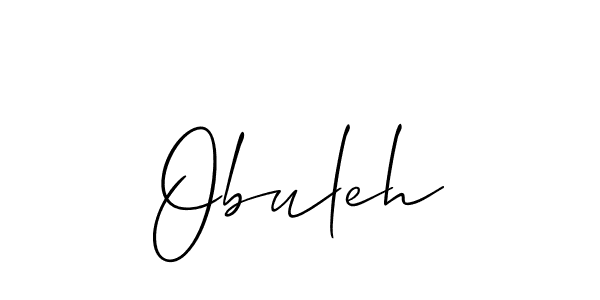 Create a beautiful signature design for name Obuleh. With this signature (Allison_Script) fonts, you can make a handwritten signature for free. Obuleh signature style 2 images and pictures png