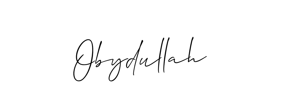Use a signature maker to create a handwritten signature online. With this signature software, you can design (Allison_Script) your own signature for name Obydullah. Obydullah signature style 2 images and pictures png