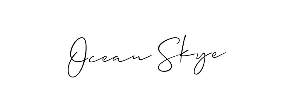 The best way (Allison_Script) to make a short signature is to pick only two or three words in your name. The name Ocean Skye include a total of six letters. For converting this name. Ocean Skye signature style 2 images and pictures png