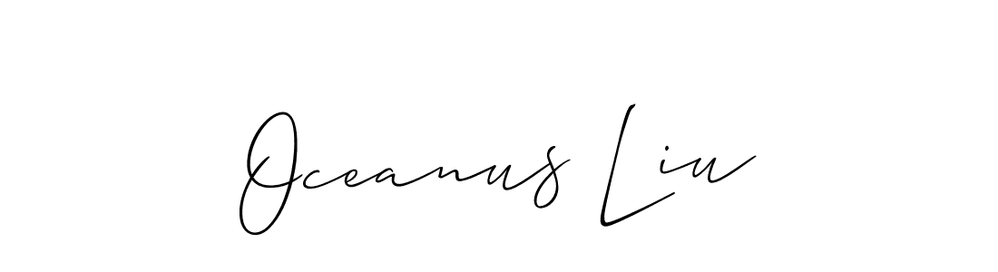 Oceanus Liu stylish signature style. Best Handwritten Sign (Allison_Script) for my name. Handwritten Signature Collection Ideas for my name Oceanus Liu. Oceanus Liu signature style 2 images and pictures png