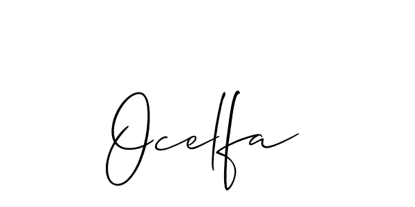 The best way (Allison_Script) to make a short signature is to pick only two or three words in your name. The name Ocelfa include a total of six letters. For converting this name. Ocelfa signature style 2 images and pictures png