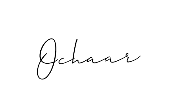 Create a beautiful signature design for name Ochaar. With this signature (Allison_Script) fonts, you can make a handwritten signature for free. Ochaar signature style 2 images and pictures png