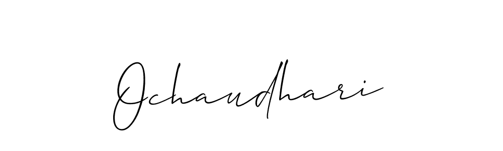 How to make Ochaudhari signature? Allison_Script is a professional autograph style. Create handwritten signature for Ochaudhari name. Ochaudhari signature style 2 images and pictures png