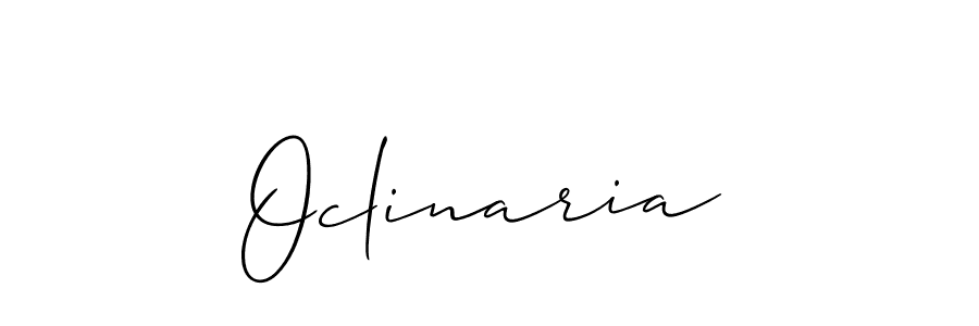 Use a signature maker to create a handwritten signature online. With this signature software, you can design (Allison_Script) your own signature for name Oclinaria. Oclinaria signature style 2 images and pictures png