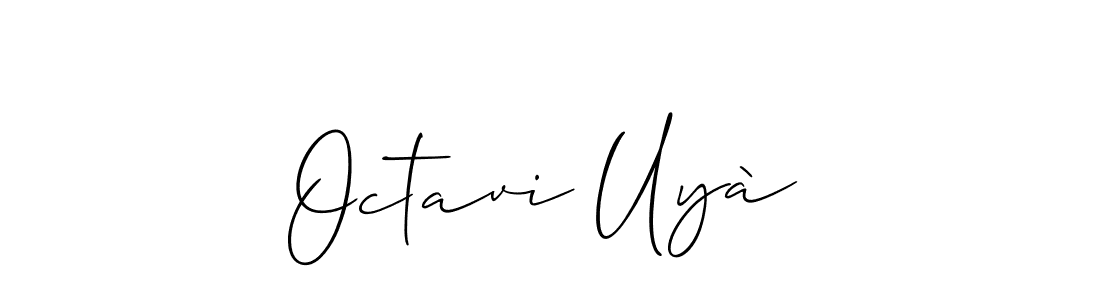 The best way (Allison_Script) to make a short signature is to pick only two or three words in your name. The name Octavi Uyà include a total of six letters. For converting this name. Octavi Uyà signature style 2 images and pictures png