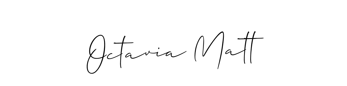 Use a signature maker to create a handwritten signature online. With this signature software, you can design (Allison_Script) your own signature for name Octavia Matt. Octavia Matt signature style 2 images and pictures png