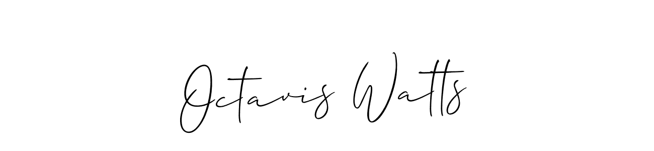 How to Draw Octavis Watts signature style? Allison_Script is a latest design signature styles for name Octavis Watts. Octavis Watts signature style 2 images and pictures png