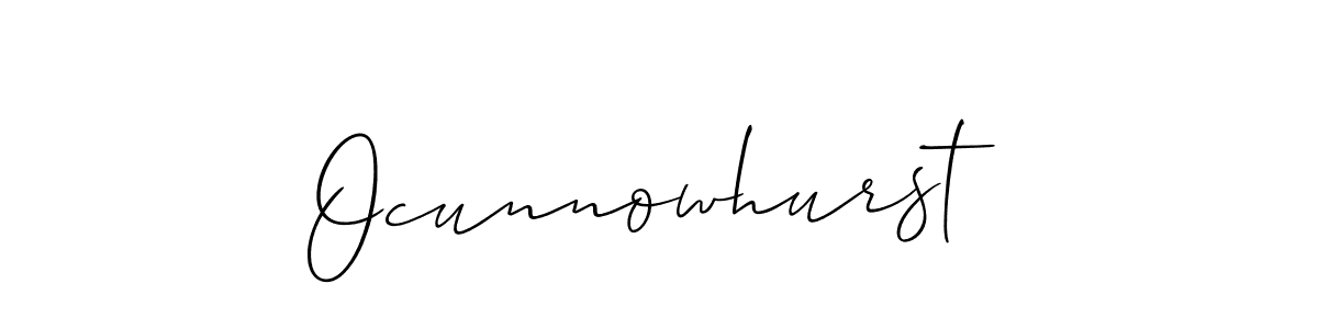 Make a beautiful signature design for name Ocunnowhurst. With this signature (Allison_Script) style, you can create a handwritten signature for free. Ocunnowhurst signature style 2 images and pictures png