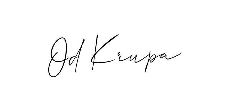 Od Krupa stylish signature style. Best Handwritten Sign (Allison_Script) for my name. Handwritten Signature Collection Ideas for my name Od Krupa. Od Krupa signature style 2 images and pictures png