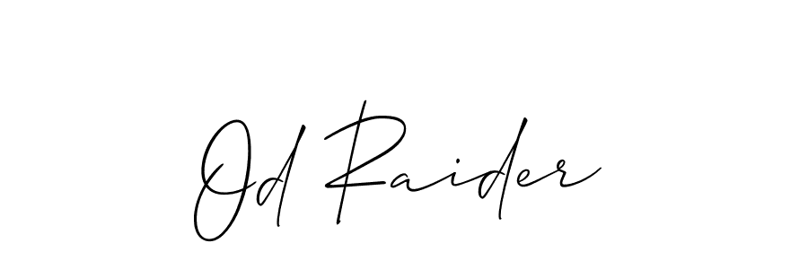 Make a beautiful signature design for name Od Raider. With this signature (Allison_Script) style, you can create a handwritten signature for free. Od Raider signature style 2 images and pictures png