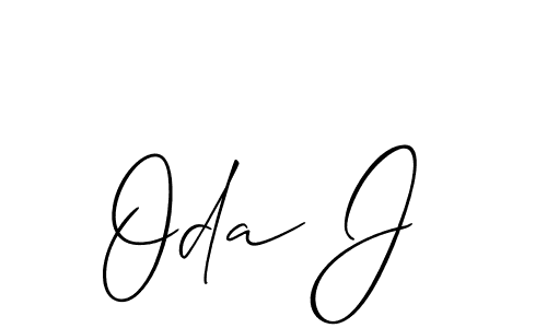 if you are searching for the best signature style for your name Oda J. so please give up your signature search. here we have designed multiple signature styles  using Allison_Script. Oda J signature style 2 images and pictures png