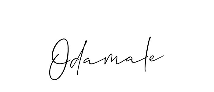 The best way (Allison_Script) to make a short signature is to pick only two or three words in your name. The name Odamale include a total of six letters. For converting this name. Odamale signature style 2 images and pictures png