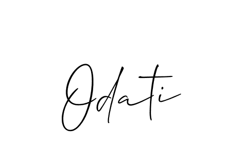 Create a beautiful signature design for name Odati. With this signature (Allison_Script) fonts, you can make a handwritten signature for free. Odati signature style 2 images and pictures png