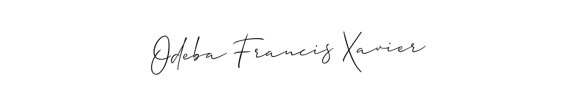 It looks lik you need a new signature style for name Odeba Francis Xavier. Design unique handwritten (Allison_Script) signature with our free signature maker in just a few clicks. Odeba Francis Xavier signature style 2 images and pictures png