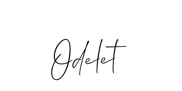 Odelet stylish signature style. Best Handwritten Sign (Allison_Script) for my name. Handwritten Signature Collection Ideas for my name Odelet. Odelet signature style 2 images and pictures png