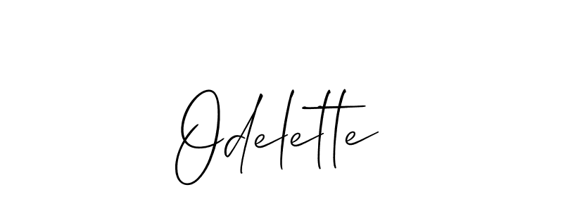 Odelette stylish signature style. Best Handwritten Sign (Allison_Script) for my name. Handwritten Signature Collection Ideas for my name Odelette. Odelette signature style 2 images and pictures png