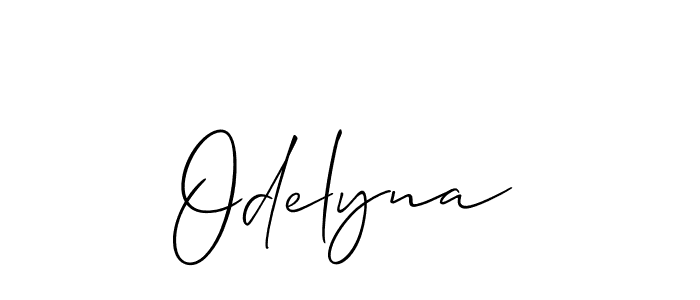 if you are searching for the best signature style for your name Odelyna. so please give up your signature search. here we have designed multiple signature styles  using Allison_Script. Odelyna signature style 2 images and pictures png