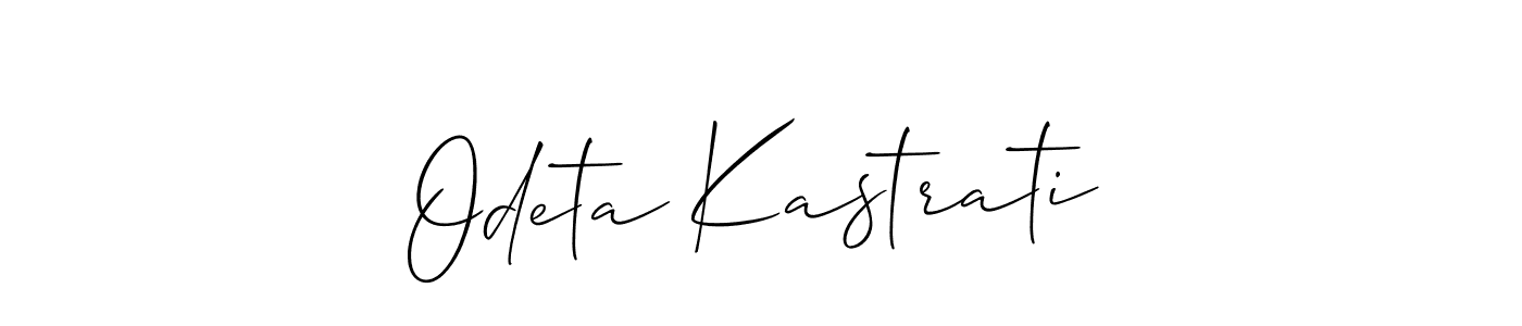 This is the best signature style for the Odeta Kastrati name. Also you like these signature font (Allison_Script). Mix name signature. Odeta Kastrati signature style 2 images and pictures png