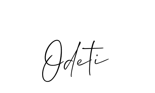 Use a signature maker to create a handwritten signature online. With this signature software, you can design (Allison_Script) your own signature for name Odeti. Odeti signature style 2 images and pictures png