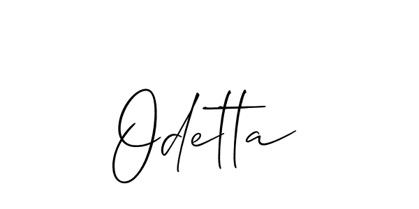 The best way (Allison_Script) to make a short signature is to pick only two or three words in your name. The name Odetta include a total of six letters. For converting this name. Odetta signature style 2 images and pictures png