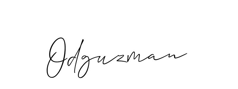 The best way (Allison_Script) to make a short signature is to pick only two or three words in your name. The name Odguzman include a total of six letters. For converting this name. Odguzman signature style 2 images and pictures png