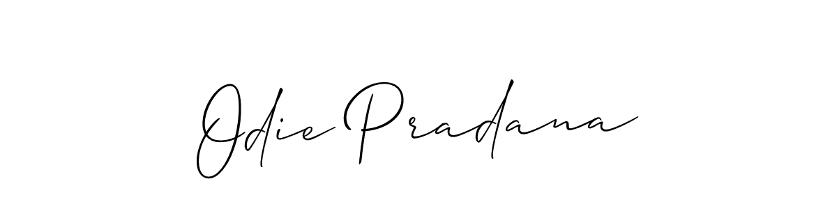 Odie Pradana stylish signature style. Best Handwritten Sign (Allison_Script) for my name. Handwritten Signature Collection Ideas for my name Odie Pradana. Odie Pradana signature style 2 images and pictures png