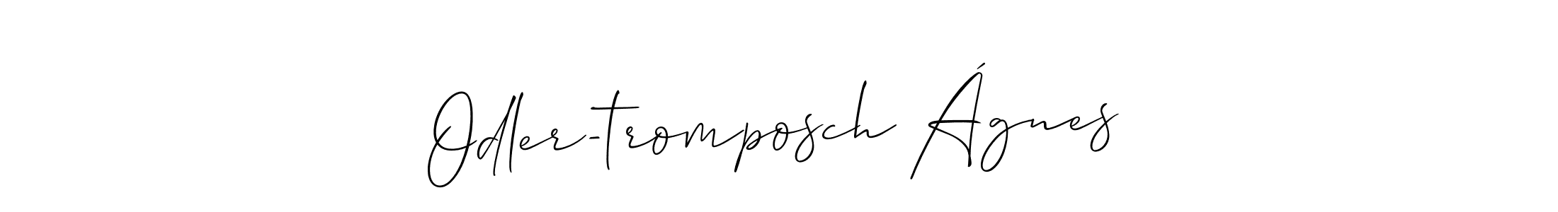 Allison_Script is a professional signature style that is perfect for those who want to add a touch of class to their signature. It is also a great choice for those who want to make their signature more unique. Get Odler-tromposch Ágnes name to fancy signature for free. Odler-tromposch Ágnes signature style 2 images and pictures png